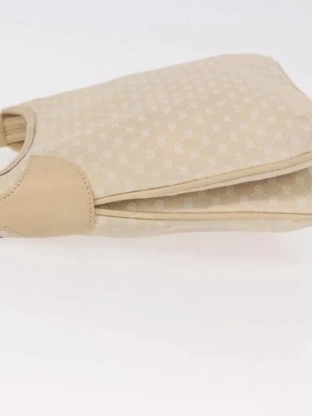 GUCCI Micro GG Canvas Bamboo Chain Shoulder Bag Ivory Gold Auth 186588